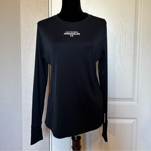 Under Armour Black Fitted‎ Long Sleeve Under Jersey Shirt Size Medium